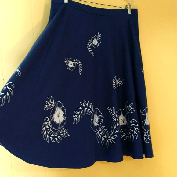 Sweet 70s Vintage Hawaiian Cotton Swing Skirt Large - Picture 2 of 6